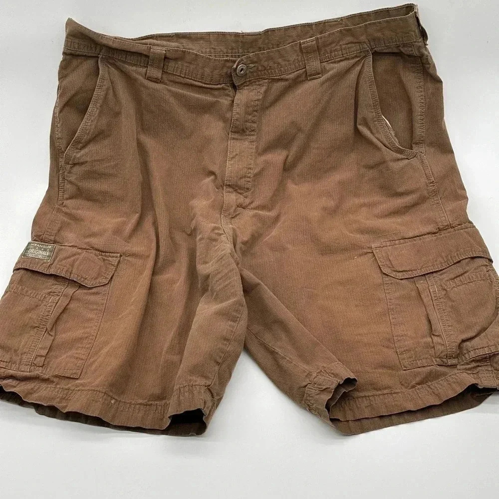 Wrangler Mens 40" Flat Front Cargo Shorts Tan